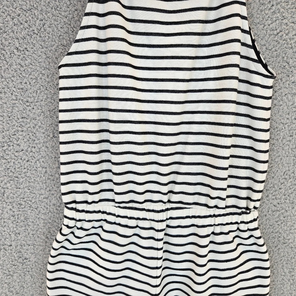 Madewell Black & White tie at shoulders Romper With Pockets. Sz XS - Picture 10 of 11